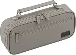 Estojo Escolar Box Grande Organizador com Divisórias e Alça - Estojo Necessaire Unissex Capacidade Ampla para Lápis, Canetas, Material Escolar Marca Calmfy (Cinza)