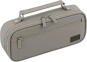 Estojo Escolar Box Grande Organizador com Divisórias e Alça - Estojo Necessaire Unissex Capacidade Ampla para Lápis, Canetas, Material Escolar Marca Calmfy (Cinza)