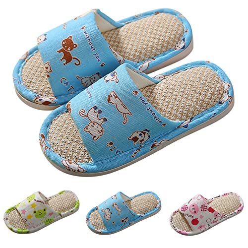 Toddler Bedroom Slipper Toddler House Slippers For Boys Open Toe Cotton Linen Girls Slippers Size 9 Toddler4