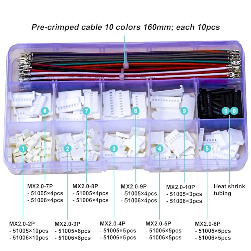 Kit conector de cable MX2.0 2.0mm para 2-10 pines miniatura 2
