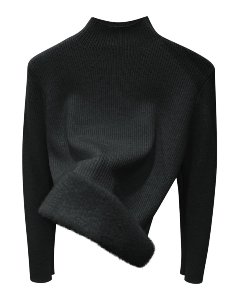 MinetomPull Femme Doublé Polaire Chauffant Automne Hiver Hauts Tops