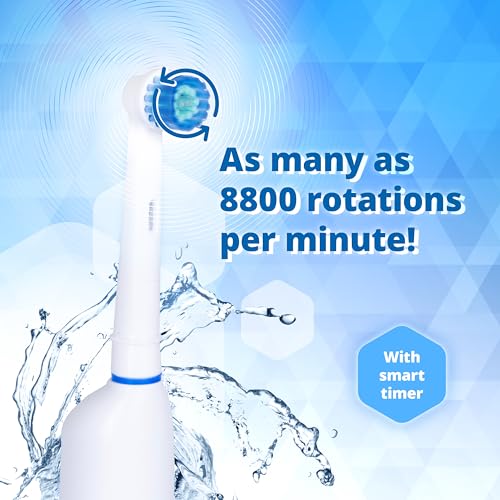 OptiSmile® Elektrische Zahnbürste met 3 Einzigartige Reinigungsmodi | Zahnbürste Elektrisch 8800 Umdrehungen pro Minute | Zahnbürste mit Intelligentem Timer, Ink. 2 Bürstenaufsätze | Weiß – Bild 5
