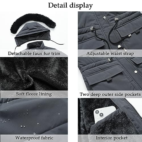 MOERDENG Women's Warm Winter Puffer Coat Thicken Fleece Lined Down Jacket - image 6