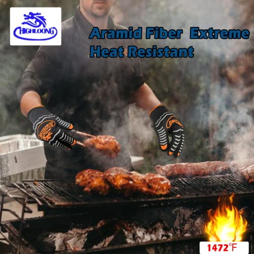 Image of BBQ Gloves, Oven Gloves Original 2 Pack1472℉ Extreme Heat Resistant, Grilling Gloves Silicone Non-Slip Oven Mitts, Kitchen Gloves for BBQ, Grilling, Cooking, Baking