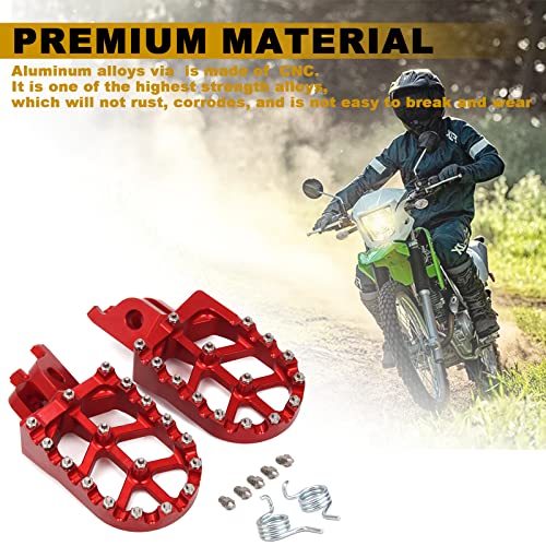Hnaya Foot Pegs Motorcycle Universal Cnc Footpeg Footrest For Crf Xr 50 70 110 M2R Sdg Dhz Kayo Pit Bike (Red) #TOP1