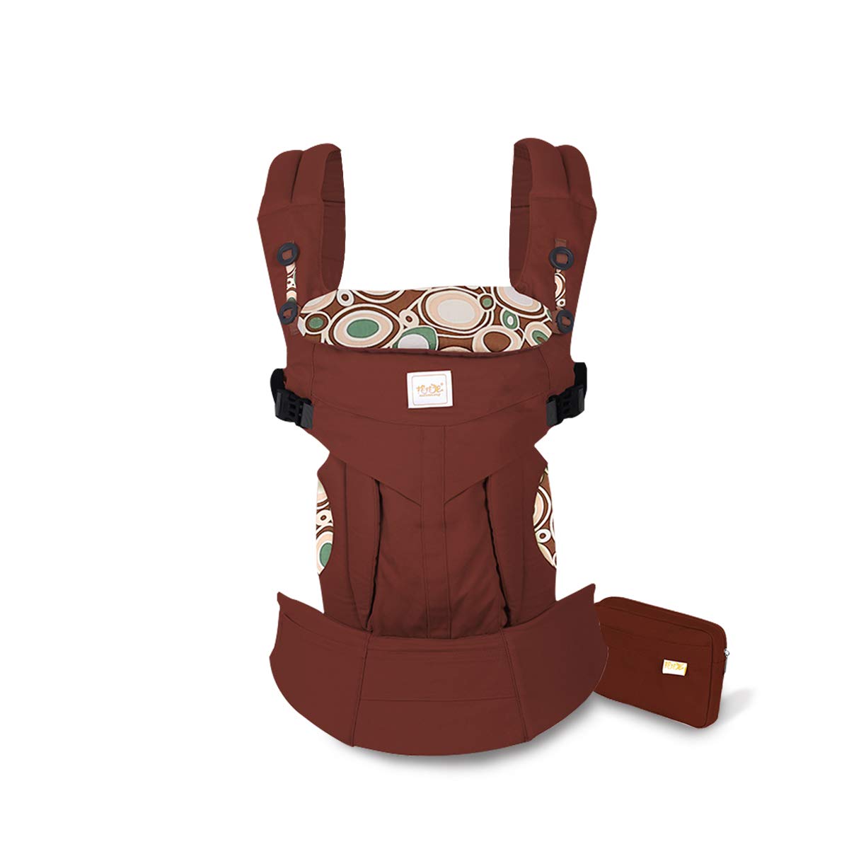 SONARIN Porte-bébé Convertible Premium,avec sac de rangement,Capot Écran solaire, Ergonomique,pour Nouveau-né à tout-petit (0-48 mois),charge maximale 20 kg,Support de tête,Idéal Cadeau(Rouge Foncé)
