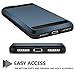 Vofolen Upgraded Wallet for iPhone 8 Case Card Holder Slot Sliding Cover Hidden Pocket Dual Layer Hybrid Shockproof Anti-scratch Protective Hard Shell Tough Bumper Armor Case for iPhone 8 7 Matte Navy