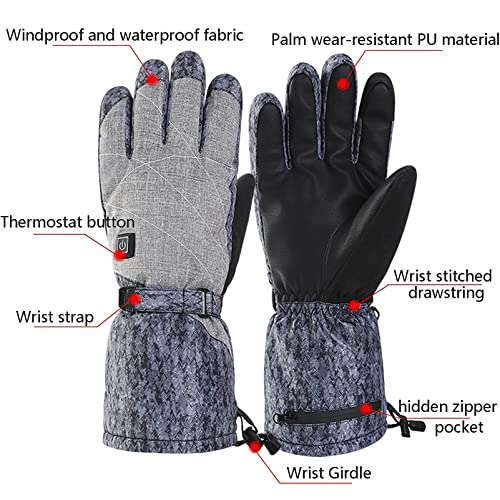 Gants de moto chauffants étanches avec régulation thermique à 3 niveaux pour hiver - 6
