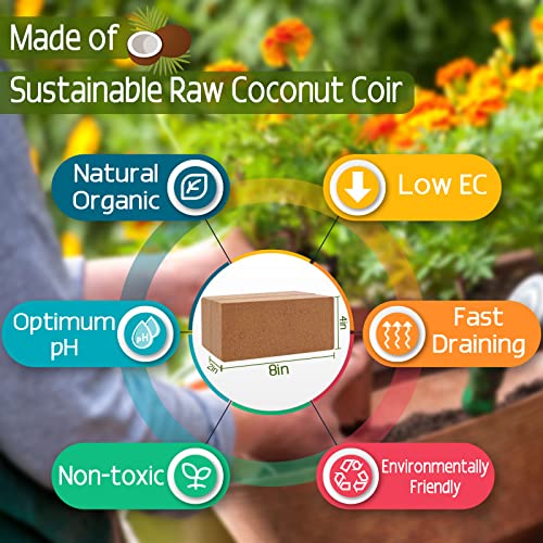 ZeeDix-10-Pcs-Premium-Coco-Coir-Bricks-Compressed-Coconut-Coir-for-Plants-100-Organic-Coco-Coir-Fiber-Potting-Soil-with-Low-EC-and-pH-Balance-for-Planting-Gardening-Herbs-Reptiles