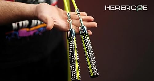Vista 7 de HEREROPE - Cuerda de saltar con peso de 14 libras para velocidad, cardio, boxeo y entrenamiento, cuerda de saltar con rodamiento de bolas, agarre