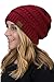 Funky Junque Skull Cap Beanie for Women – Womens Winter Hat Slouchy Style, Warm Soft Unisex Knit Hats, Trendy Beanies for Ladies, Mens Toboggan Cold Weather - Burgundy