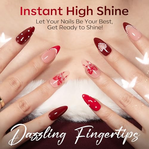 Image of modelones 12Pcs 15ML Red Gel Nail Polish Set, Same Bottle Same Bottle Burgundy Cherry Dark Red Cat Eye Glitter Color Changing Hema Free Gel Polish Kit with Magnet Soak Off Manicure Nail Art DIY