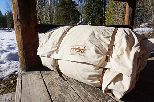 Trailmax Canvas Cavalry-Style Cowboy Bedroll; Premium Lined Sleeping Bag Cover; Durable 12Oz Canvas; Comfy Flannel Liner; Winter Camping Sleeping Bed Roll; Cowboy Bed Roll For Camping #TOP6