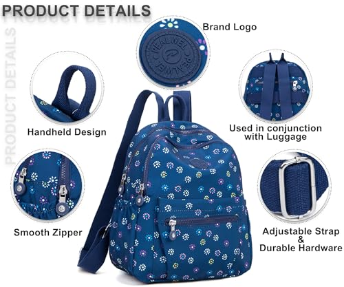 Image of Pealwel Mini Backpack Purse for Women,Small Nylon backpacks for Ladies Backpacks Women Anti Theft Travel Bag (Floral)