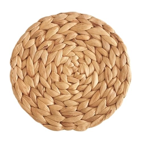 Bajoplatos Mimbre Manteles Individuales De Ratán Tejidos A Mano: Tapetes Redondos, Adecuados for Comedores Y Salas Estar, Resistentes Al Calor(35cm)