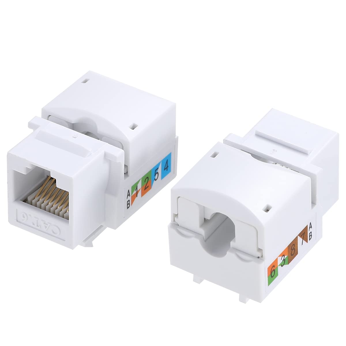 Greluma 10 sztuk gniazda Cat6 Keystone, gniazdo ścienne Ethernet, złącze sieciowe Cat6 - kompatybilne z Cat5/5e/6