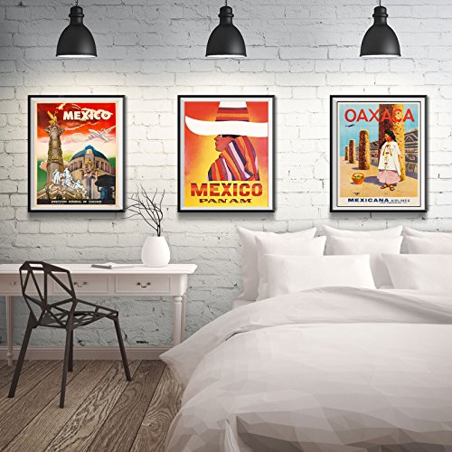 Carteles mexicanos de viaje en formato A3 para decoración de paredes, juego de 3 láminas