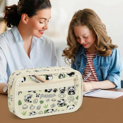 Image of FunBlast Pencil Pouch for Girls- Kawaii Pencil Pouch, Aesthetic Pencil Case Organizer, Large Capacity Stationary Organizer Case, Multipurpose Zipper Pouch for Kids & Adults (Panda)