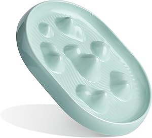 ComSaf Cat Slow Feeder Bowl, Mountain Ridges Fun Feeder Dish for Cats and Puppies, Small Interactive Cat Food Bowl, Non-Slip Puzzle Pet Bowl for Slow Eating, Melamine Bowl Preventing Choking