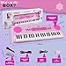Pyle Electric Keyboard 49 Keys – Portable Digital Piano with 100 Rhythms, 100 Tones, 50 Demo Songs, Rechargeable Battery, Wired Microphone – Beginner Keyboard for Kids and Adults, Pink (PKBRD4912PK.3)