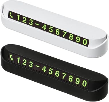 HomeSoGood 2PCS Car Temporary Parking Card Plate,Car Parking Phone Number Telephone Number Plate,Cars Dashboard Hidden Phone Number Plate, Car Parking Number