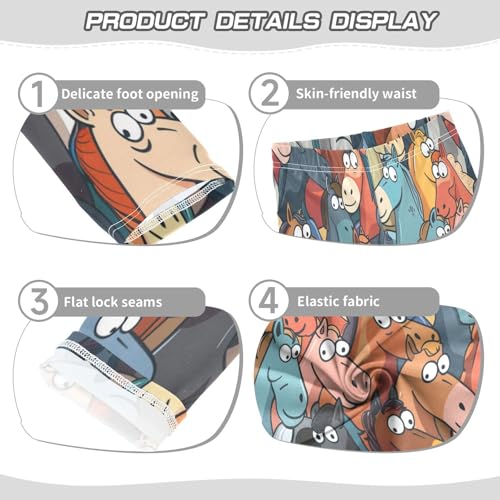 Toddler Girls Leggings Printed Yoga Pants Leggings Coloeful Horse Heads for Kids3