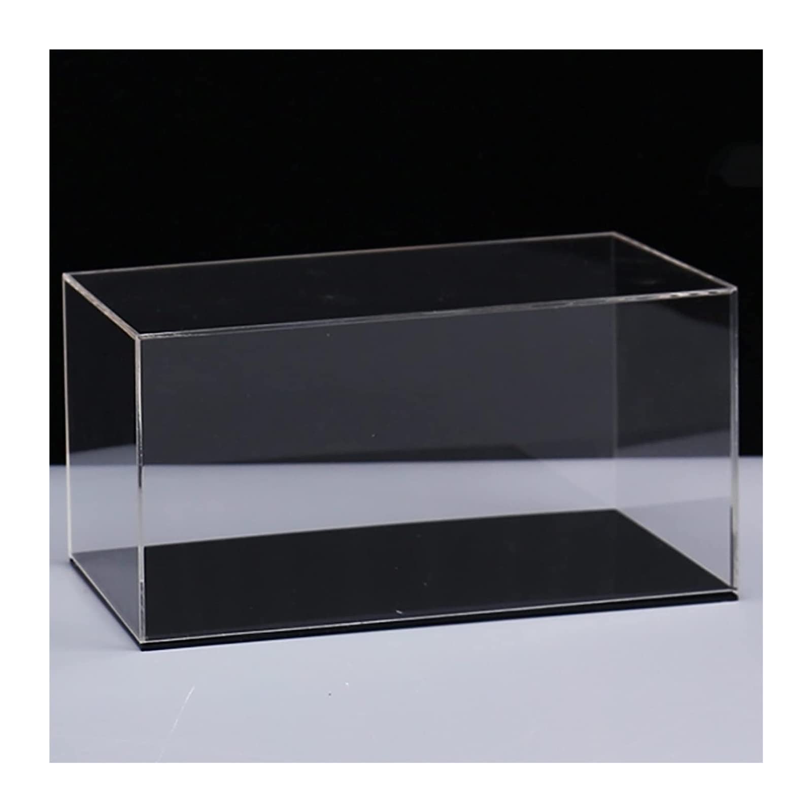 Transparente Estantes Acrílico Vitrina De Exhibición De Acrílico, Caja De Exhibición De Mostrador A Prueba De Polvo Con Base Negra, Caja Organizadora De Almacenamiento De Cubos For Modelos De Figuras