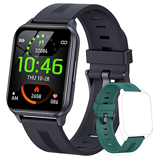 Smart Watch for Men and Women, 1.69" DIY Watch Face Fitness Tracker, IP68 Waterproof Fitness Watch with Heart Rate and Sleep Monitor, Calorie Step Counter Activity Tracker for Android and iOS (Green)