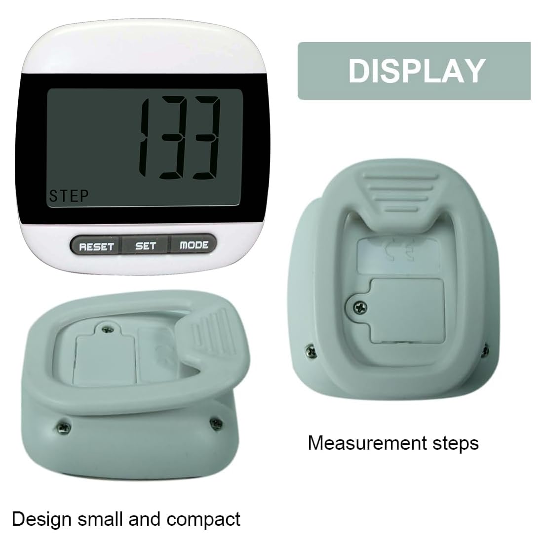 Podomètre pour la Marche, Podomètre 3D pour la Marche,Mini Podomètre, Pedometer Bracelet, Compteur de Pas avec Clip, Compteur de Pas à Clipser pour Femmes et Hommes Compteur de, multicolore
