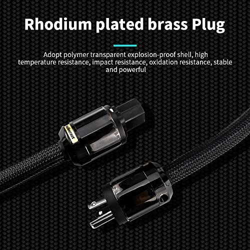 Image of Tertullus AC Power Cable HiFi Audiophile Black Power Cord with US Plug+IEC Connector (1m /3.28ft)