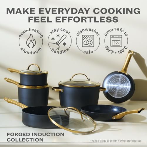 Farberware Forged Induction Ceramic Nonstick Cookware Set, 12 Piece, Black - image 3
