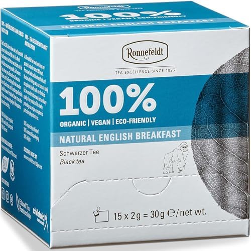 Ronnefeldt 100% Natural English Breakfast – German Black Tea – Bold & Smooth Morning Blend – Loose Leaf Tea in 15 Individually Wrapped Bags