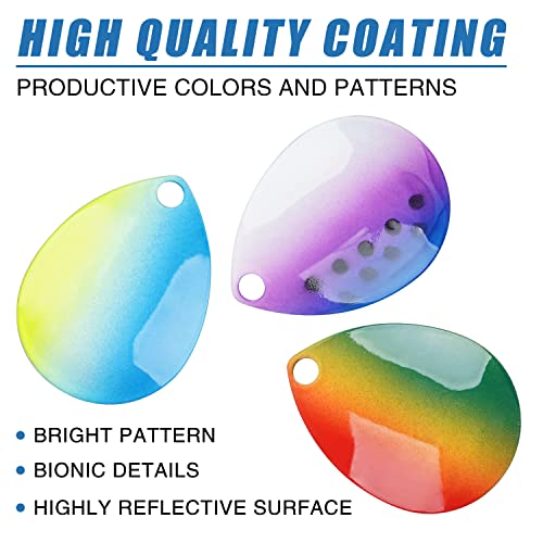 Colorado Spinner Blades Spinner Blades For Lure Making Kit, 25/60Pcs Fishing Blades Diy Fishing Lure Making Supplies Inline Spinnerbait Walleye Rigs Mixed Colors Trout Crawler Harness Bullet Lures #TOP2