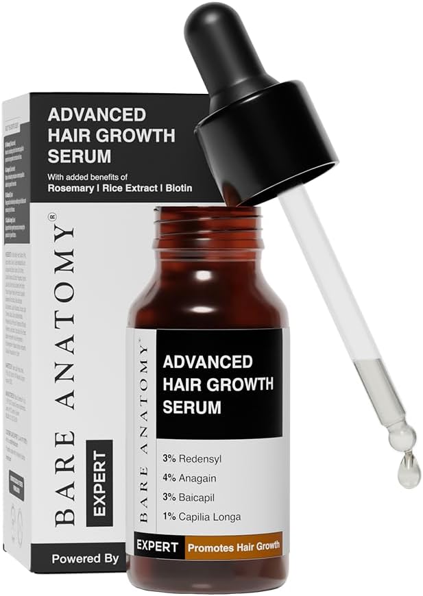 Advanced Hair Growth Serum | 3% Redensyl + 4% Anagain + 3% Baicapil + 1% Capilia Longa, Rosemary, Biotin & Rice Extract | Thick Density | Hair Fall Control Serum For Women & Men | 20Ml