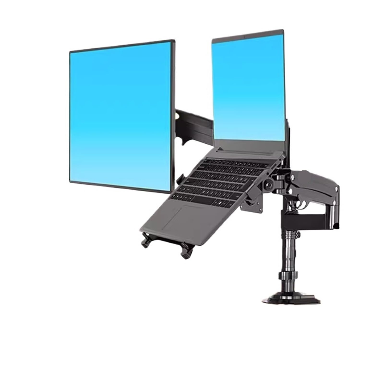 TKJfdTY H180 Fp-2 22" - 32" Lcd Tv Monitor Desktop Stand + 10" 17" Gas Spring Full Motion 2-12Kg Double Arm Clamp Hole，With 200x100