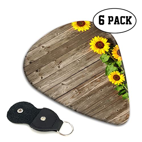 Tournesols sur planche de bois médiator de guitare ensemble de 6 pièces pour guitare acoustique, guitare électrique… - Les Beatles, Paul McCartney, John Lennon, RIngo Starr, George Harrison Tournesols sur planche de bois médiator de guitare ensemble de 6 pièces pour guitare acoustique, guitare électrique… – Image 3