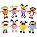 4E's Novelty Multicultural Hand Puppets for Kids - 8 Pack with Movable Mouth, Bulk Soft Plush Puppets for Kids Ages 4-8, for School Home Theater Shows, Teachers Classroom Supplies