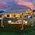U-MAX 14' x 12' Hardtop Gazebo, Hardtop gazebos on Clearance with Cedar Frame, Wood Gazebo with Thermal Insulated Polycarbonate Pyramid Hip Roof for Backyard, Deck, Garden and Patio, Brown Roof