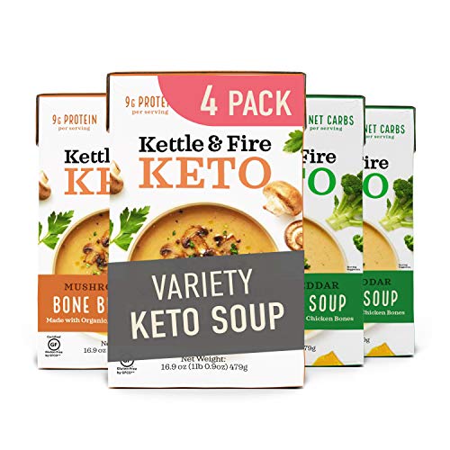 Keto Soup with Bone Broth Variety Pack by Kettle and Fire, Pack of