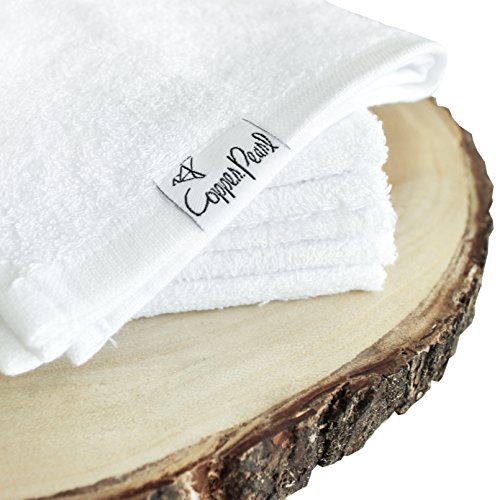 Image of Copper Pearl 6 Ultra Soft Baby Bath Washcloths Premium Large Soft Dove (White) 11 inch x 11 inch Towels