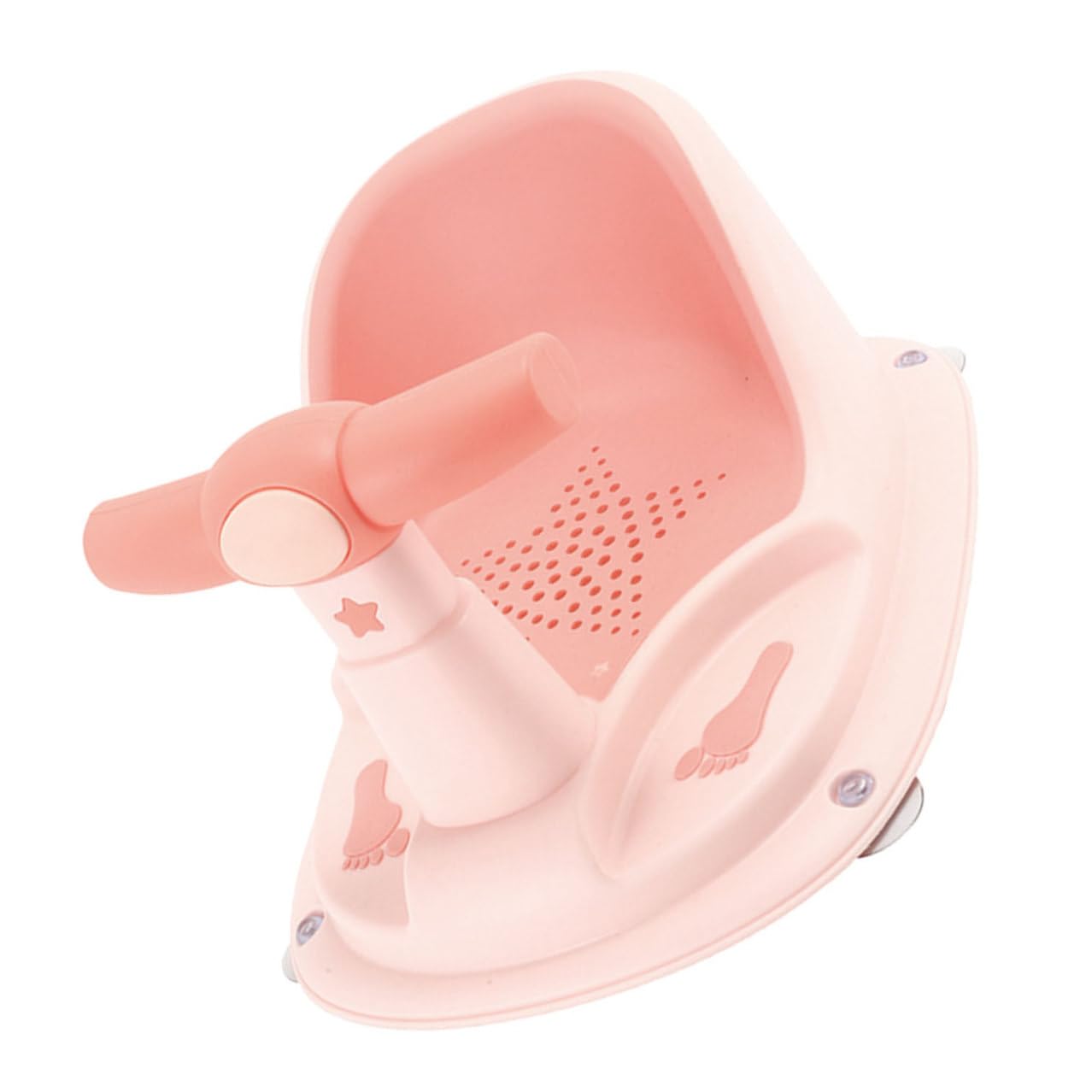 VILLCASE Asiento de Baño para Ñiño Antideslizante Rosa de Pp y Tpe, Silla Ergonómica para Bañera, Seguro para Niños de 6 a 12 Meses, para Baño y Juego, Compacto y Liviano