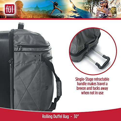 FUL Unisex-Adult (Luggage only) Workhorse 30 Inch Rolling Duffel Bag, Travel Wheels3
