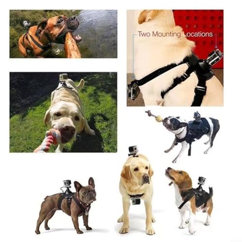 Hundegeschirr, verstellbar, weiche ABS-Weste, doppelte Fixierung, sichere Kamera-Basis für Outdoor, Wandern, Laufen, 18 x 20 x 5 cm, leicht – Bild 4