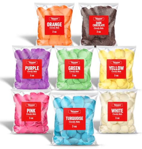 Candy Melts Assorted Colors Variety Pack - 8 Colors for Baking Dipping Drizzling & Cake Decorating - Bright Colored Melting Wafers for Cookies Candy Making Cake Pops & Desserts - (3oz Packs)