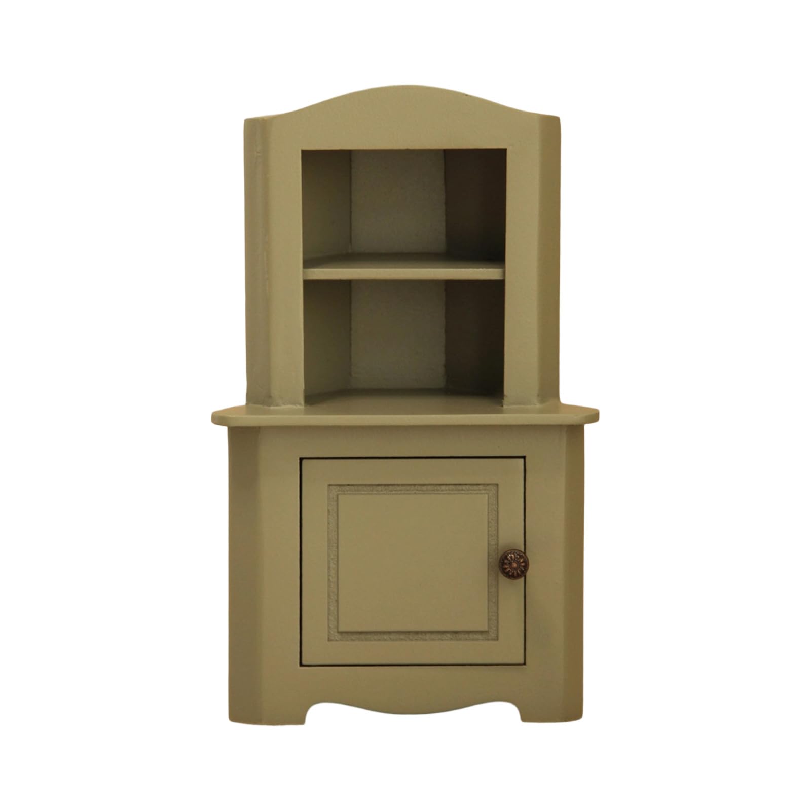 Estantería rinconera miniatura de 3 niveles en madera para organizar escenarios de muñecas 1/12 7