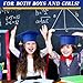 Berlune 12 Pcs 2025 Preschool Grad Caps Bulk Kindergarten Graduation Cap Child Size Grad Hats with Metal 2025 Tassel for Preschool (Blue)