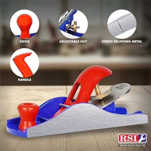 Image of Block Plane Super Heavy Duty Cast Iron Jack Plane Size 110 for Woodworking | Manual Hand Bench Plane with Micro-Adjustable Depth & Comfort Grip Handle
