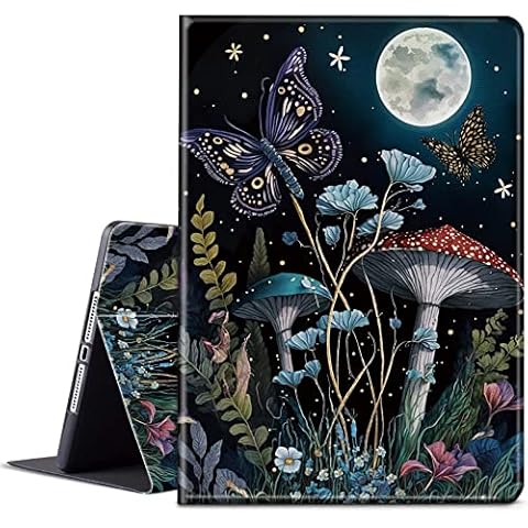 BPQOJB for Kindle Paperwhite Case 11th Generation 2021 6.8 inch for Kindle Paperwhite Signature Edition Case with Adjustable Stand & Auto Wake/Sleep Smart Protect Cover Case - Mushroom Butterfly Moon Cover