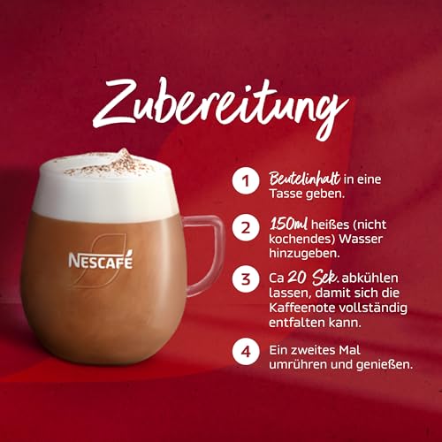 NESCAFÉ GOLD Typ Cappuccino Entkoffeiniert, Getränkepulver-Sticks aus entkoffeiniertem löslichem Bohnenkaffee, koffeinfrei, 1er Pack (à 10 x 12,5g Sachet)