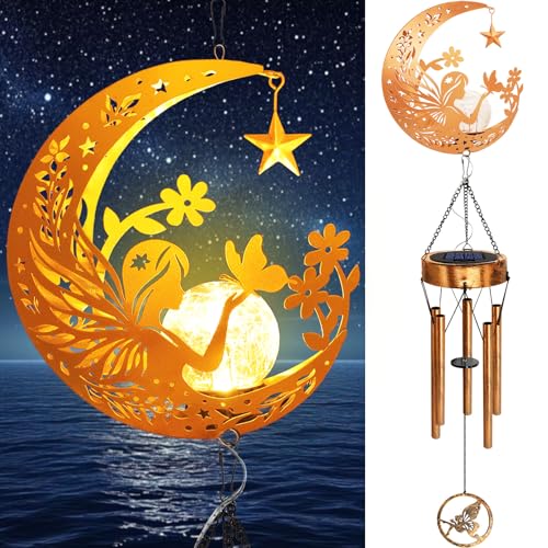 Solar Moon Fairy Wind Chimes,Moon Gifts Mothers Day for Mom Women